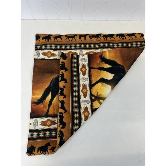 Pair NEW Pillow Covers  Aztec Native Horses Western  17x17 Zip Closure. Colorful - Picture 3 of 8